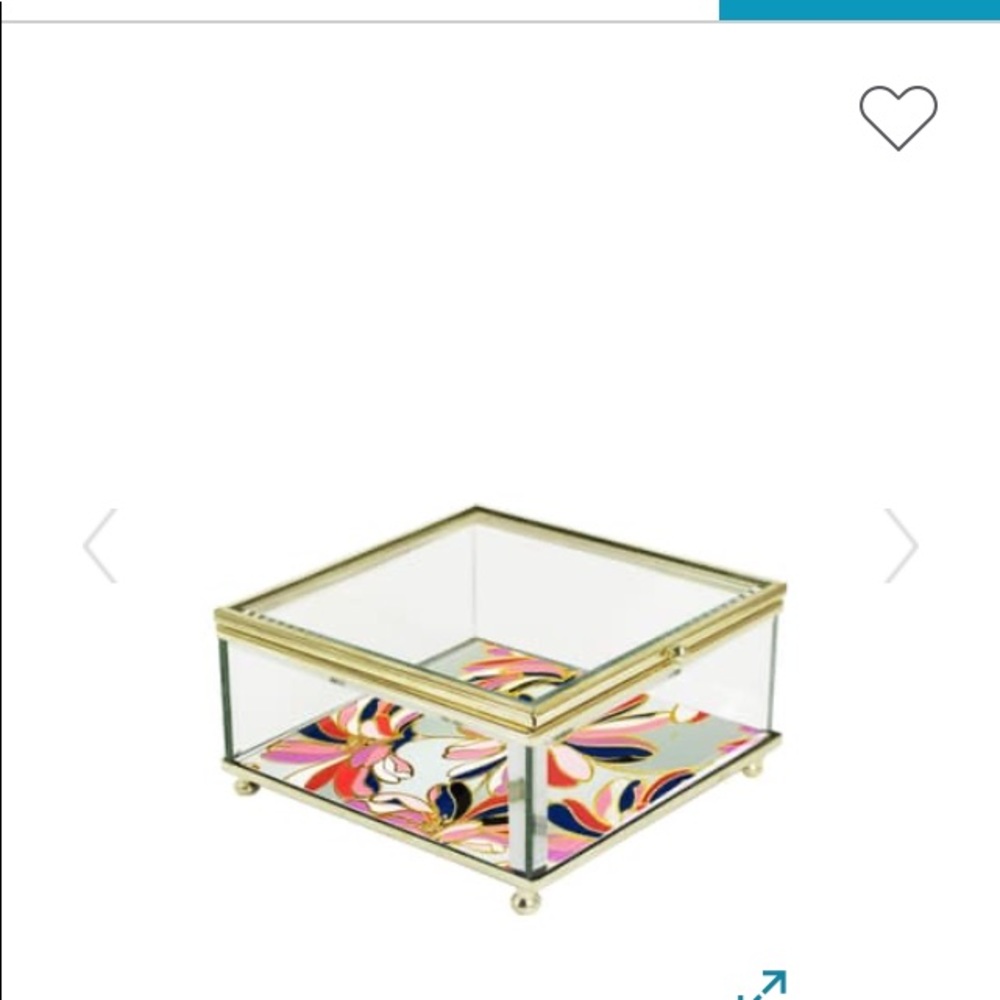 Trina Turk Clear Glass Multi-color Trinket Box